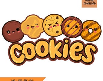 Kawaii Cookies Clipart, Funny Scouts Design (Digital Download)