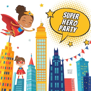 Clipart de horizonte de cidade, edifícios de super-heróis, clipart de quadrinhos, construção de silhueta de cidade PNG, balão de fala, construções de cidades de super-heróis