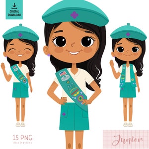 Junior Scouts Clip Art, Happy Scouts, Scout Grafiken, PNG Scout Art, Junior Scouts, Schärpenweste, Truppe Scouts Clipart, Junior Scout Team