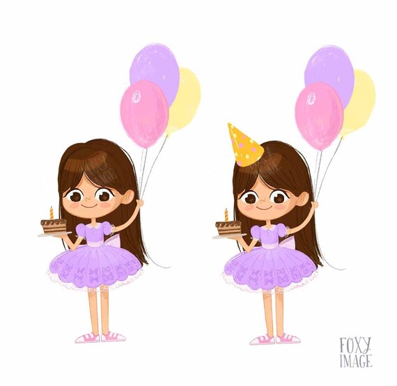 Cute Cartoon Girl Birthday Party Balloons Decorations Sweet - Temu
