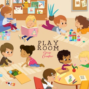 School Kids, Kids Read Book, Kindergarten Clipart, Play Room, Preschool Kids PNG, Multicultural Children Clipart, Children Play, PNG Clipart