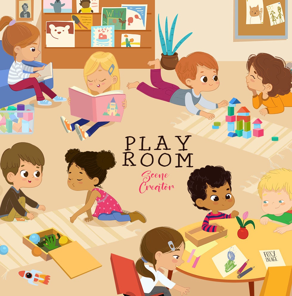 School Kids, Kids Read Book, Kindergarten Clipart, Play Room, Preschool Kids PNG, Multicultural Children Clipart, Children Play, PNG Clipart
