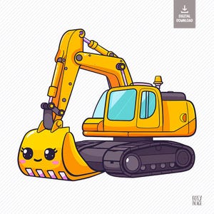 Building Machines Clipart, Backhoe PNG, Instant Digital Download, Backhoe Stickers Graphic, Backhoe illustration, Backhoe Clipart, Backhoe