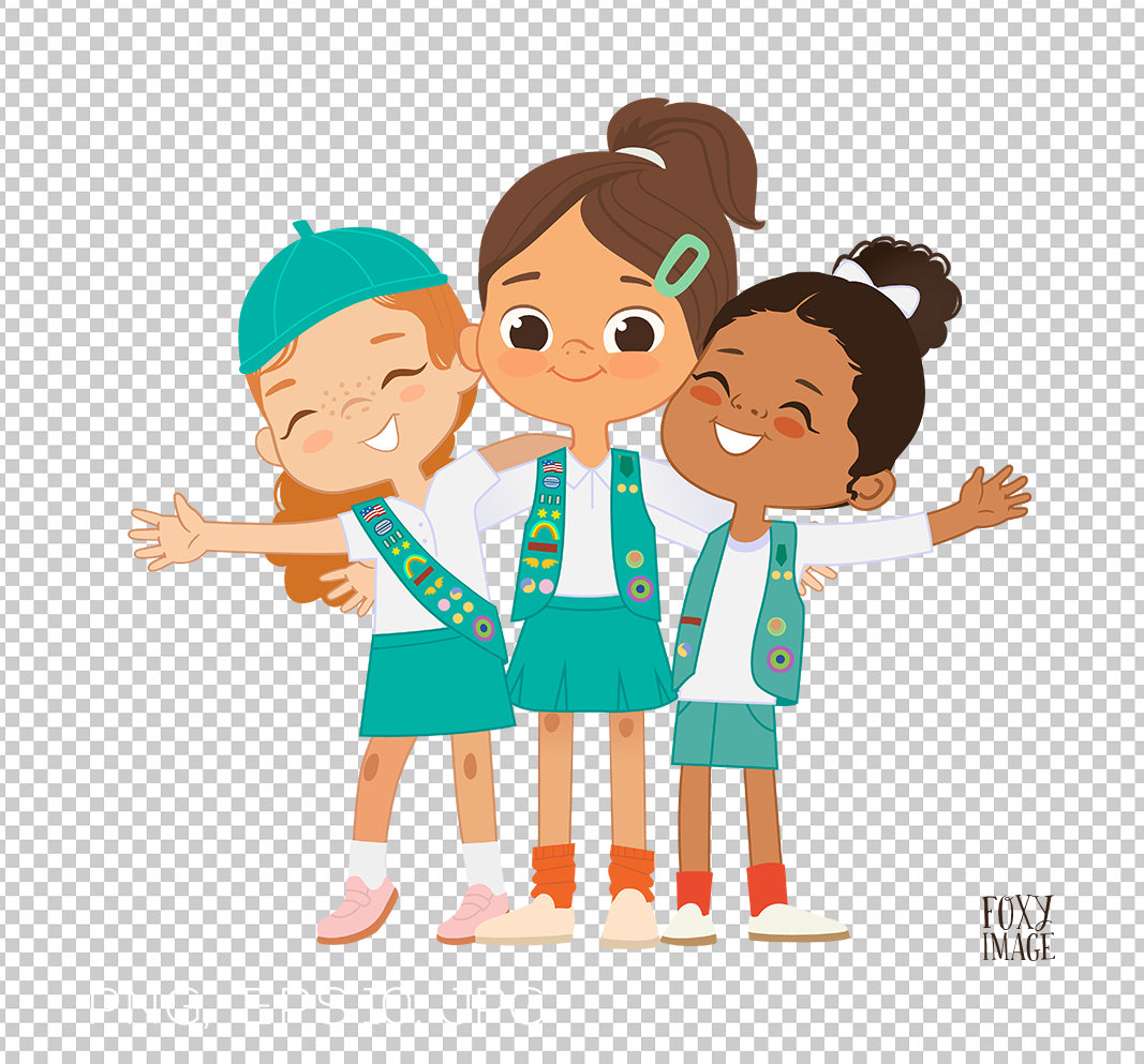 Girl Scouts Hugg, Happy Girls Jumping, Girl Scout PNG Clipart, Girl