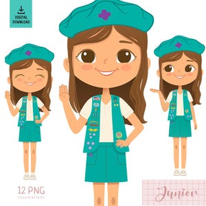 Junior Scouts Clip Art, Happy Scouts, Scout Grafiken, PNG Scout Art, Junior Scouts, Schärpenweste, Truppe Scouts Clipart, Junior Scout Team