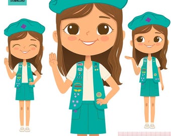 Junior Scout Clipart: Happy Troop Graphics (PNG Digital Download)