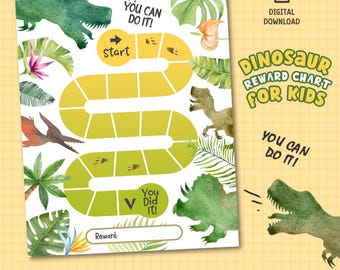 Dinosaur Reward Chart for Kids, Printable Behavior Chart, Toddler Motivational Tracker, Dino Routine Chart, Potty Training Reward Board