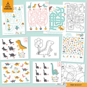 Printable Dinosaur Birthday Activities, Dinosaur Printables, Dinosaur Coloring Pages, T-Rex, Printables Dinosaur, Dinosaur Activity Book