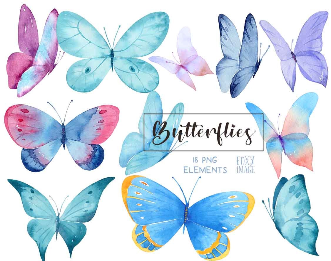 Watercolor Butterfly, Butterfly Blue, Butterfly PNG Clipart, Bluelilac
