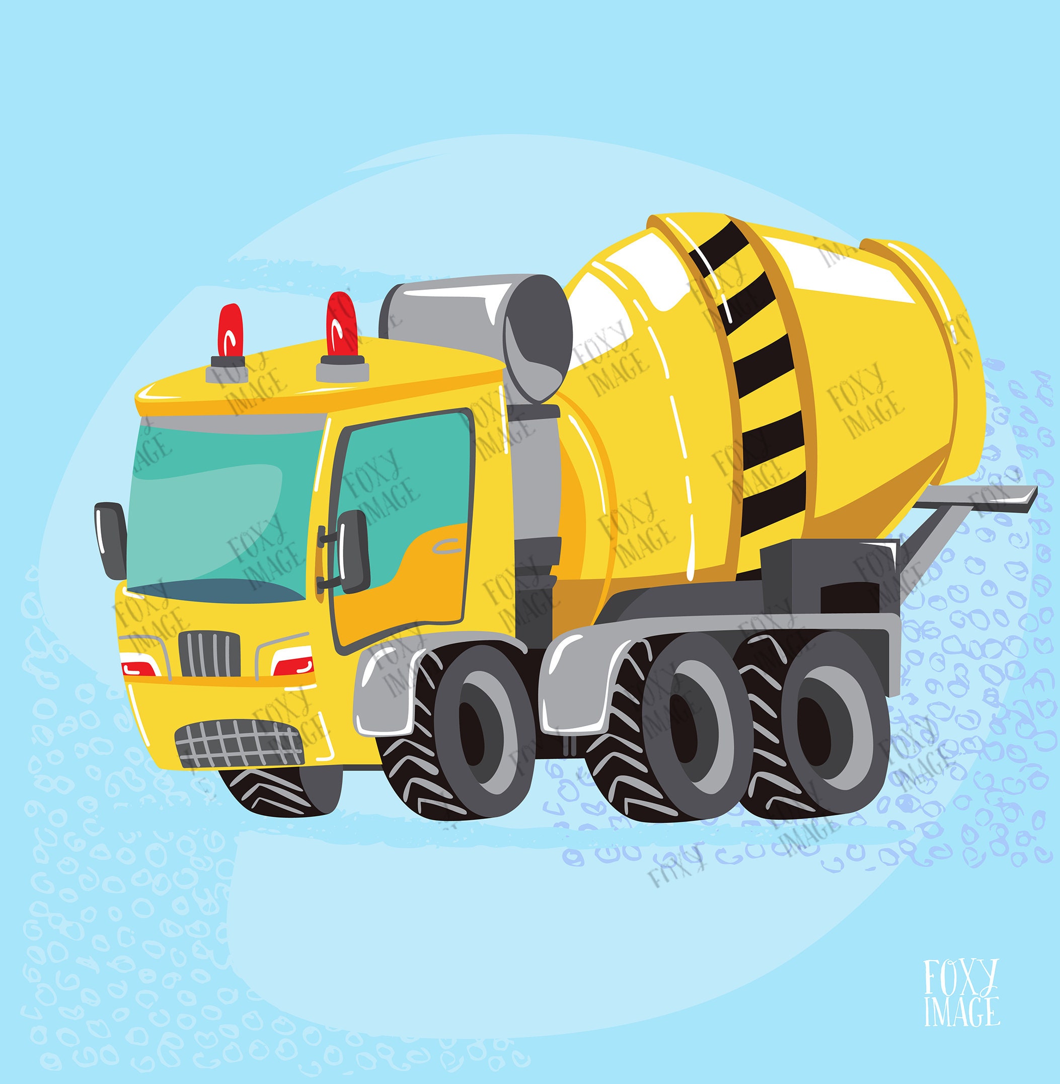 Cement Mixer Truck Clipart Cement Truck PNG Instant Digital - Etsy UK