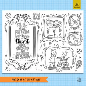 Make New Friends Coloring Page, Scouts Make New Friends Song, Printable Scout Collection Coloring Page, Girl Troop Meeting Activity