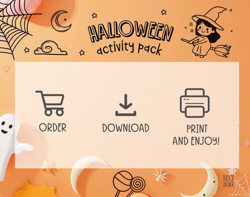 Printable Halloween Activity Book, 50+ Games for Kids (ages 4-6 ...
