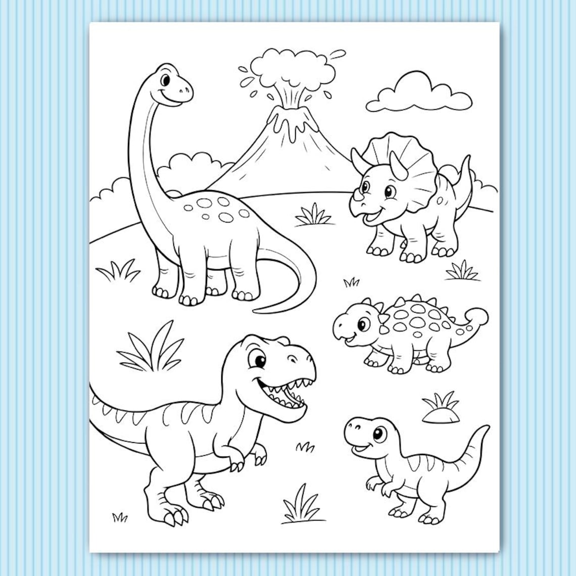Printable Dinosaur Coloring Pages for Kids | T-rex & Friends Activity ...