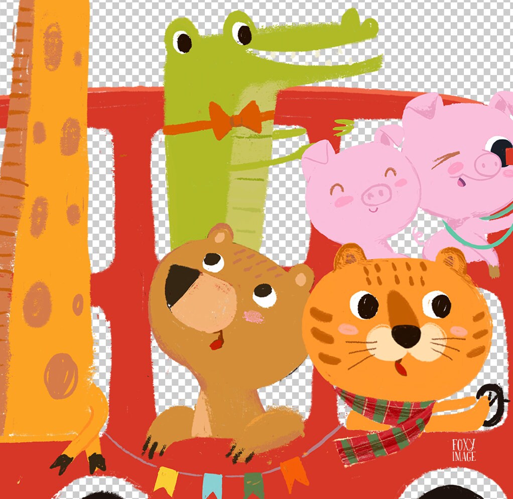 Funny Bus PNG Animals in the Bus Clipart Transportation -  Portugal