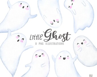 Watercolor Halloween Ghost, Halloween party clipart, cute Ghost PNG, Little ghost, cute ghost clipart,