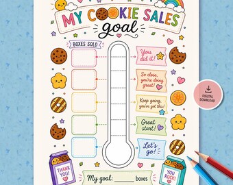 Cookie Sales Goal Chart, Color In Sales Tracker, Cookie Season Fundraiser, Troop Goal Printable