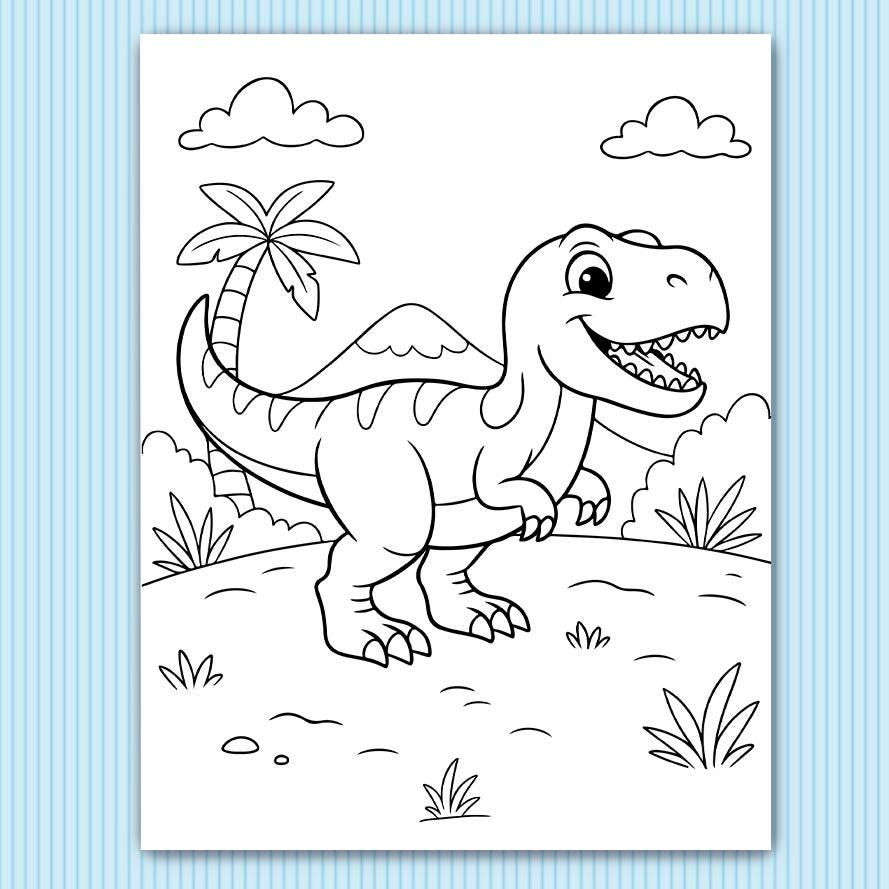 Printable Dinosaur Coloring Pages for Kids | T-rex & Friends Activity ...