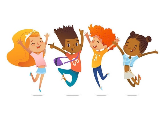 Happy Kids Joyously Jump. PNG Clipart African American Kids 