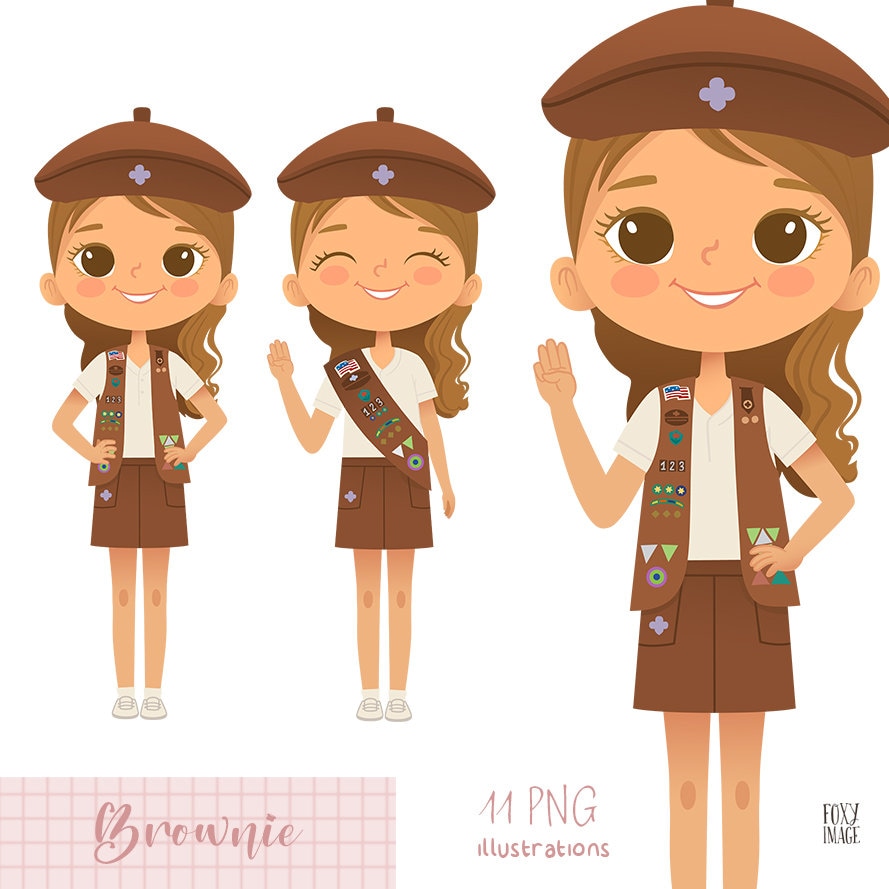 Brownie Girl Scouts, Happy Girl Scouts, Girl Scout Clipart, Girl Scout ...