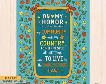 Scout Promise Law Poster Set | Community Printable Wall Art (Digital Download)
