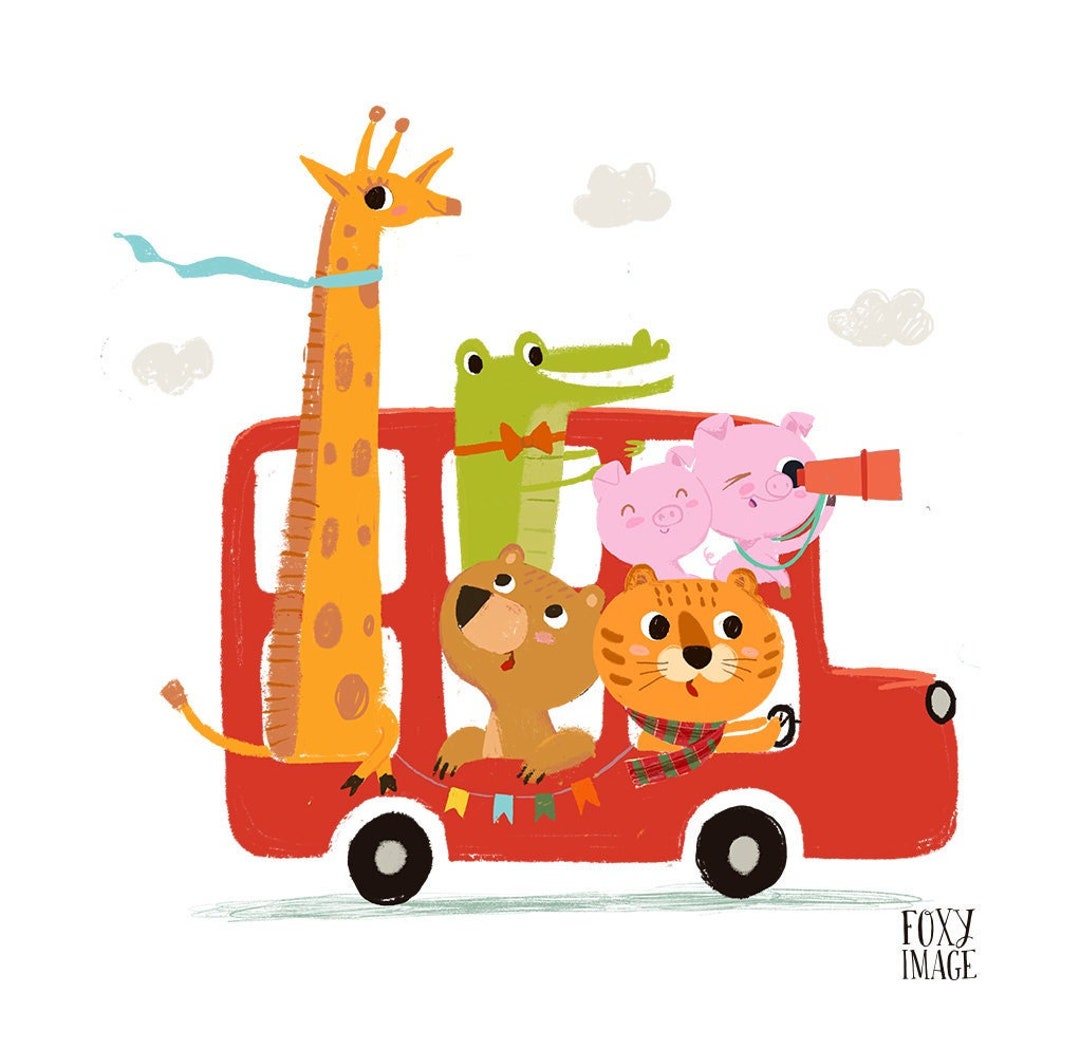 Funny Bus PNG Animals in the Bus Clipart Transportation -  Portugal