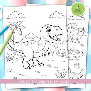 Printable Dinosaur Coloring Pages for Kids | T-Rex & Friends Activity Pack | Instant Download Dino Fun Sheets