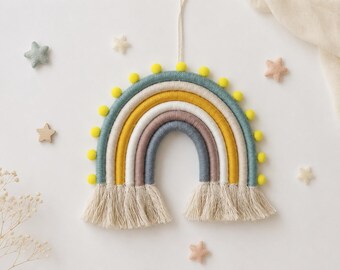 Macrame Rainbow Wall Hanging | Boho Nursery Decor | Rainbow Nursery Wall Art | Baby Room Decoration | Kids Room Decor