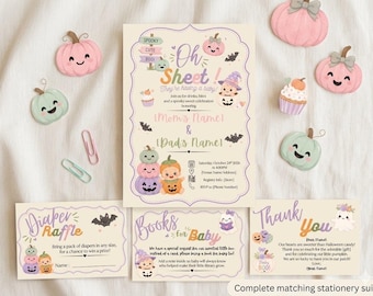 Oh Sheet Halloween Baby Shower Invitation Digital (Self-Edit)