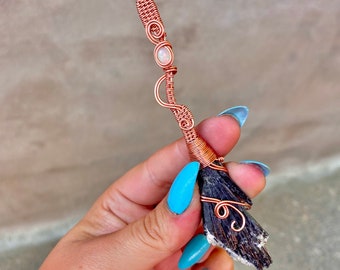 TUTORIAL Witchy Black Kyanite Wire Wrap Broom Pendant