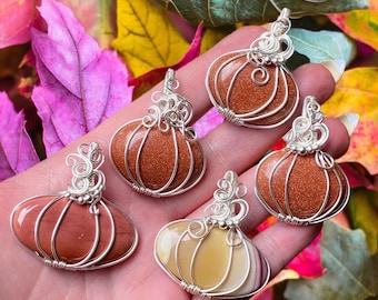 TUTORIAL Pumpkin Halloween Wire Wrapped Tutorial Pendant