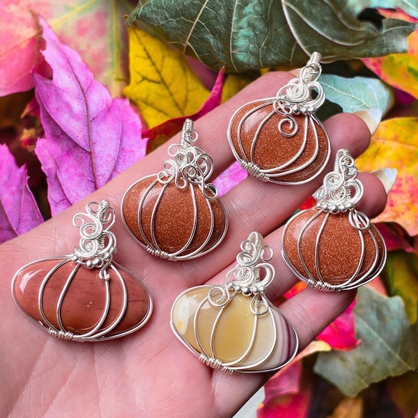 TUTORIAL Pumpkin Halloween Wire Wrapped Tutorial Pendant