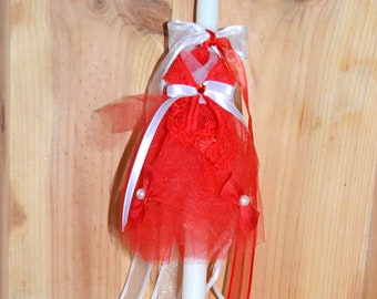 Dress lampada. Orthodox Easter candle. Girl Easter candle. Greek Easter Candle. Easter Lampada. Pascha lambada. Red lambada. Λαμπάδα