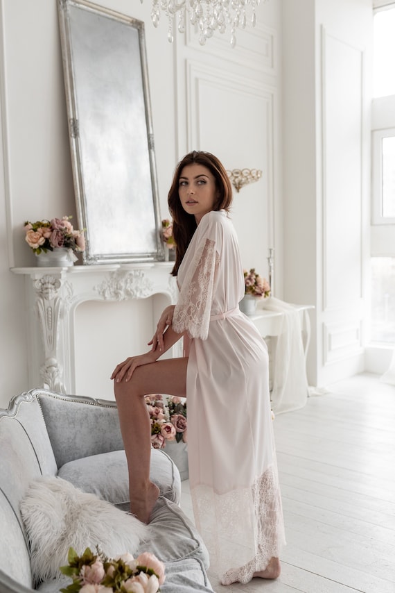 pink bridesmaid dressing gown