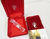 Vintage WATERFORD CRYSTAL quot Merry Christmas quot Knife Rest Christmas ORNAMENT w Box