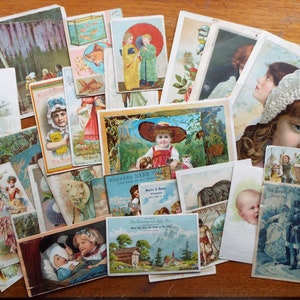 30 cartas comerciais antigas e variadas de publicidade vitoriana, piano de capô de café leão