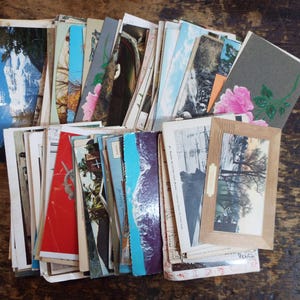 Lot de 200 CARTES POSTALES ASSORTIES, Oeuvres d'art anciennes fleurs vintage non triées