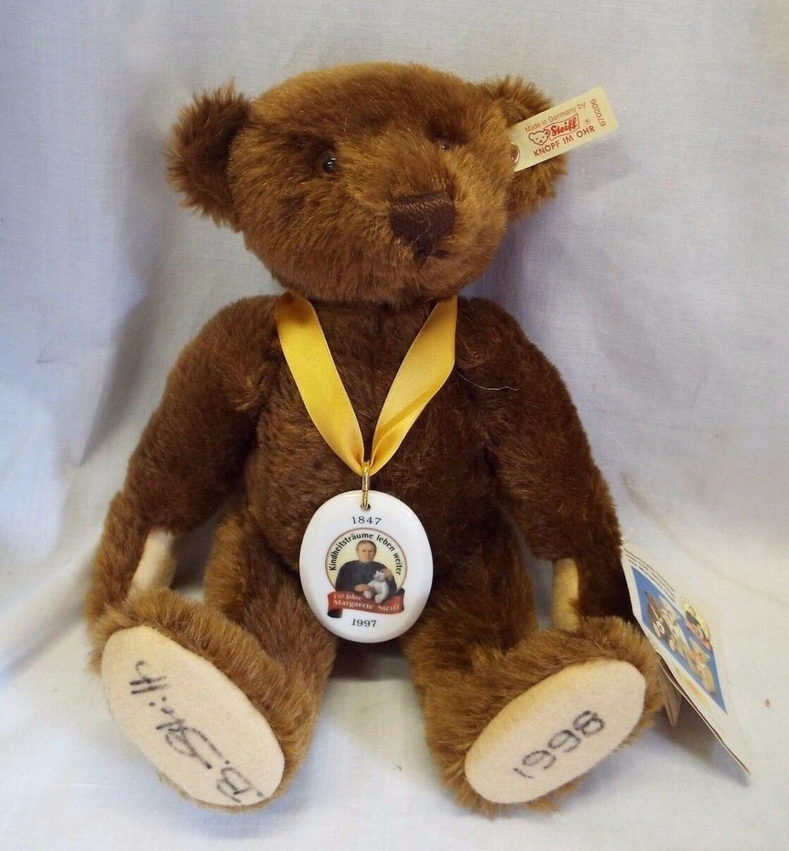 1997 SIGNED LTD. ED. German Steiff Brown Jubilee 150th Anniversary Bear