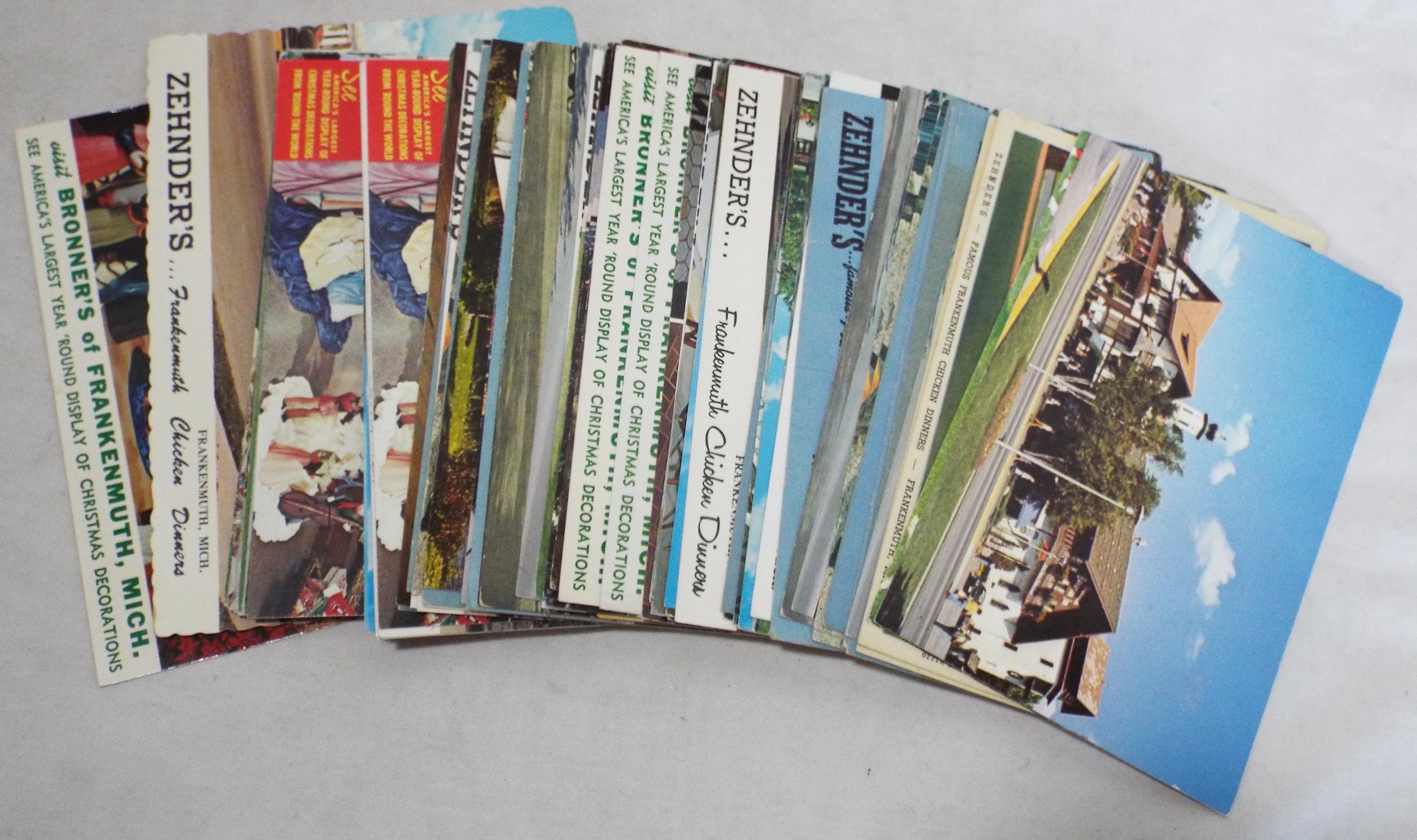 Lot of 78 Old Vintage Assorted FRANKENMUTH Michigan POSTCARDS Bronner's Zender's Bavarian Inn