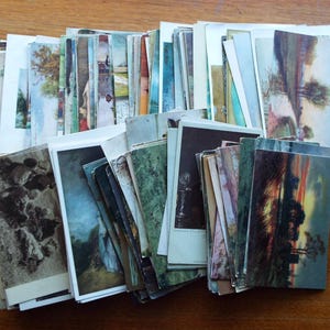 Lot de 246 vieilles cartes postales d'oeuvres d'art assorties, peintures pittoresques