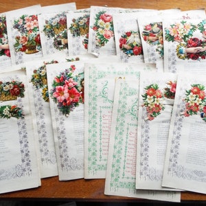 17 Vecchio Antico polacco DIE CUT Romanico Kochana Zono Cara moglie POESIA Carte Uccelli floreali Religiosi
