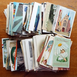 Lot de 200 CARTES POSTALES ASSORTIES, vintage, lieux pittoresques, animaux
