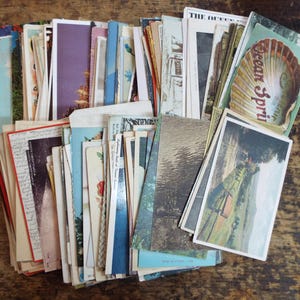 Lot de 200 CARTES POSTALES ASSORTIES, vintage, fleurs, scénique, comédie