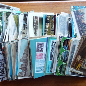 Lot de 400 vieilles cartes postales assorties de PAYS du monde étranger non triées antique vintage