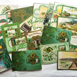 20 objets anciens assortis ST. CARTES POSTALES DE LA PATRICK'S Day