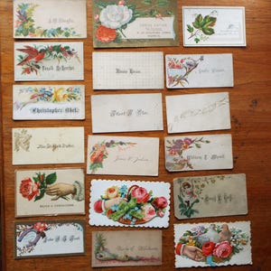 Lot von 18 antiken viktorianischen sortierte Calling Cards Blumen sterben geschnittene Hände