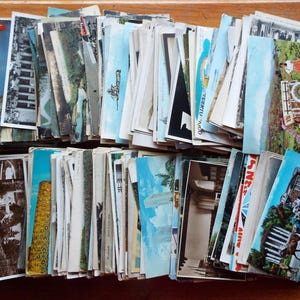 Lot de 400 vieilles cartes postales assorties de PAYS du monde étranger non triées antique vintage