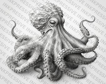 Octopus Laser Engraving PNG File - Intricate Design"