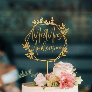 Custom cake topper for wedding, Last name cake topper, Personalized cake topper, Anniversary Cake toppers, Any text