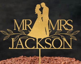 Wedding Cake Topper Bride and Groom, Custom Silhouette Cake Topper for Wedding, Unique Wedding Cake Topper, Wedding Cake Toppers