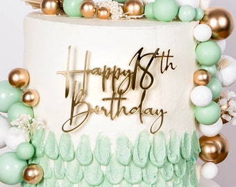 Birthday Cake, Cake charm, Cake charms, Name cake topper, Acrylic name cake decoration, Happy Birthday cake charm, Gold acrylic
